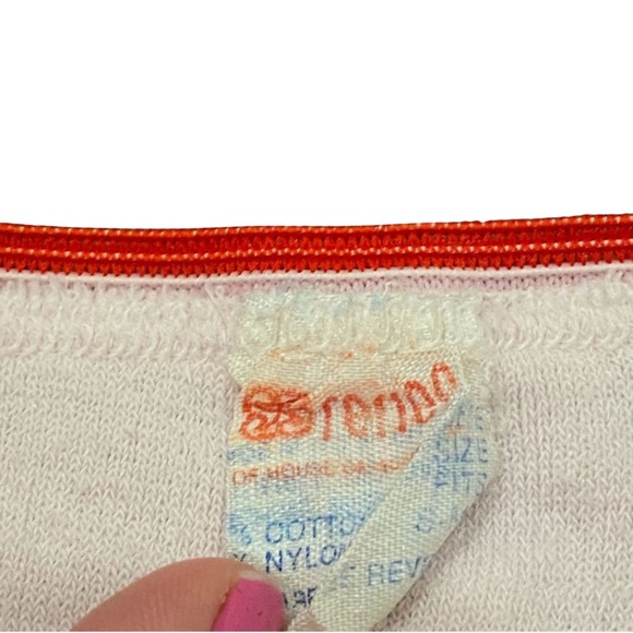 Vintage 1960's 60's Light Pink Mini Miniature Crop Top Tank Fuzzy Soft V-Neck - Picture 5 of 6